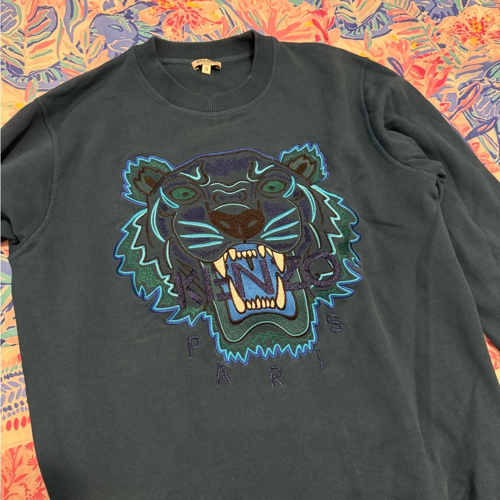 Kenzo tiger womens sweatshirt turquoise